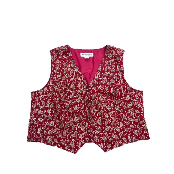 Appleseed's Jackets & Blazers - Appleseed’s Red Paisley Floral Vest Women’s Sz 20W Vintage USA Made Grandmacore